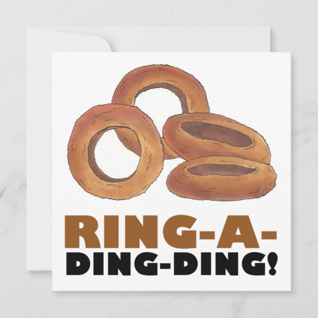 Ring-a-Ding-Ding Onion Rings Engagement Party Invitation (Front)