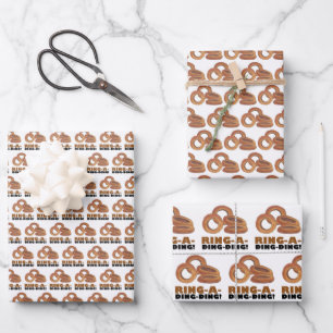 RING A DING DING Onion Rings Funny Foodie Wedding Wrapping Paper Sheet