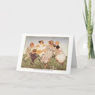 Ring A-Round a Rosie Nursery Rhyme - Card