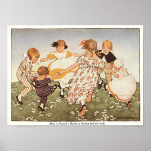 Ring-A-Round A Rosie Nursery Rhyme Print