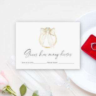 ring and bow How many kisses bridal game Enclosure Card