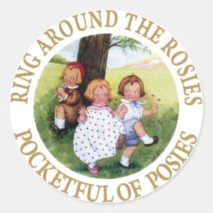 Ring Around the Rosies, Pocketful of Posies Classic Round Sticker
