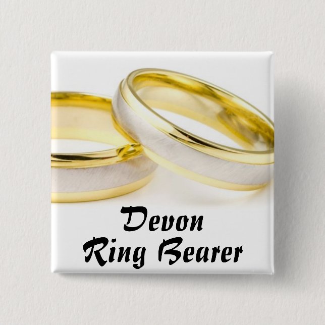 Ring Bearer 15 Cm Square Badge (Front)