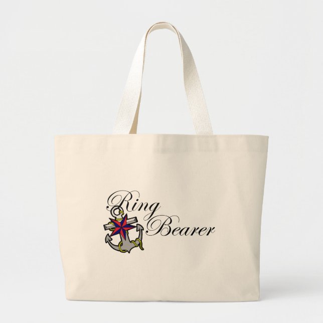 Ring Bearer Anchor Large Tote Bag (Front)