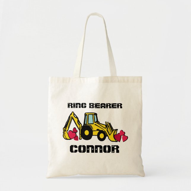 Ring Bearer Back Hoe Tote Bag (Front)