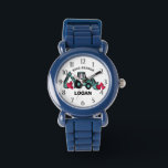 Ring Bearer Backhoe and Hearts Watch<br><div class="desc">Construction backhoe full of hearts for your ring bearer.  This watch makes the perfect wedding thank you gift for a special little ring bearer.  Personalise with a name to make it extra special.</div>