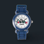 Ring Bearer Backhoe and Hearts Watch<br><div class="desc">Construction backhoe full of hearts for your ring bearer.  This watch makes the perfect wedding thank you gift for a special little ring bearer.  Personalise with a name to make it extra special.</div>