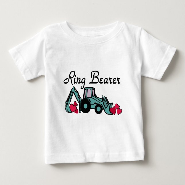 Ring Bearer Backhoe Baby T-Shirt (Front)