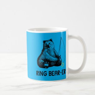 Ring Bearer Bear Fishing Wedding Party Safety Ring Coffee Mug