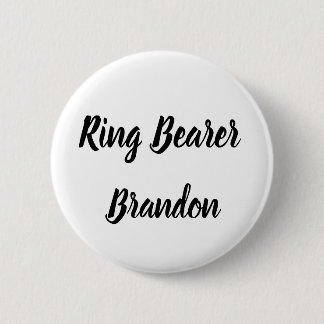 Ring Bearer Black Custom Name Gifts Wedding 6 Cm Round Badge