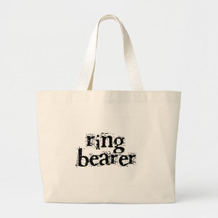 Ring Bearer Black Text Large Tote Bag
