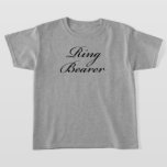 Ring Bearer Calligraphy Script Classic Wedding T-Shirt<br><div class="desc">Ring bearer design has a calligraphy script motif,  is part of the classic wedding collection and is available in more styles.</div>