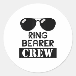 Ring Bearer Crew Ring Wedding Party Sungl Security Classic Round Sticker