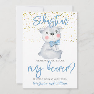 Ring Bearer Cute Bear Page Boy Proposal Invitation