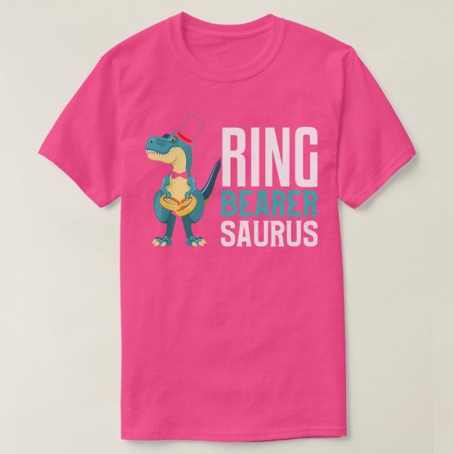 Ring Bearer Dinosaur Ring Saurus Rex Wedding T-Shirt (Design Front)