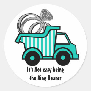 Ring Bearer Dump Truck Classic Round Sticker