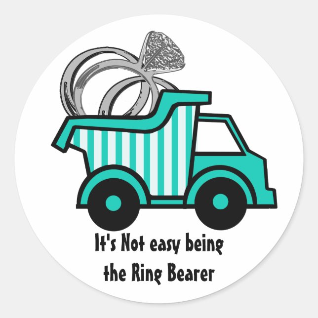 Ring Bearer Dump Truck Classic Round Sticker (Front)