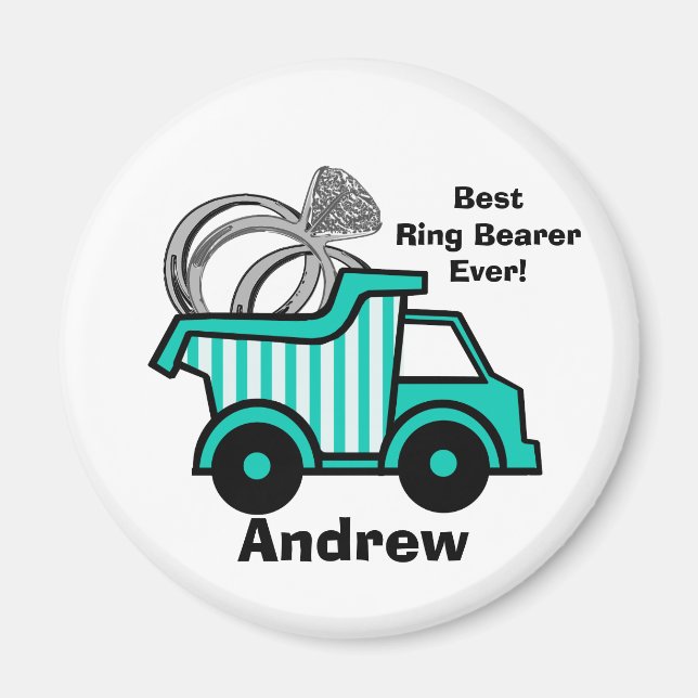Ring Bearer Dump Truck Magnet (Front)