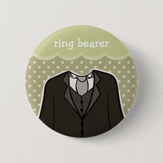 Ring bearer // GREEN 6 Cm Round Badge