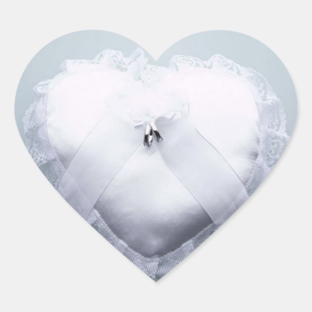 Ring Bearer Heart Pillow Wedding Hearts Heart Sticker (Front)