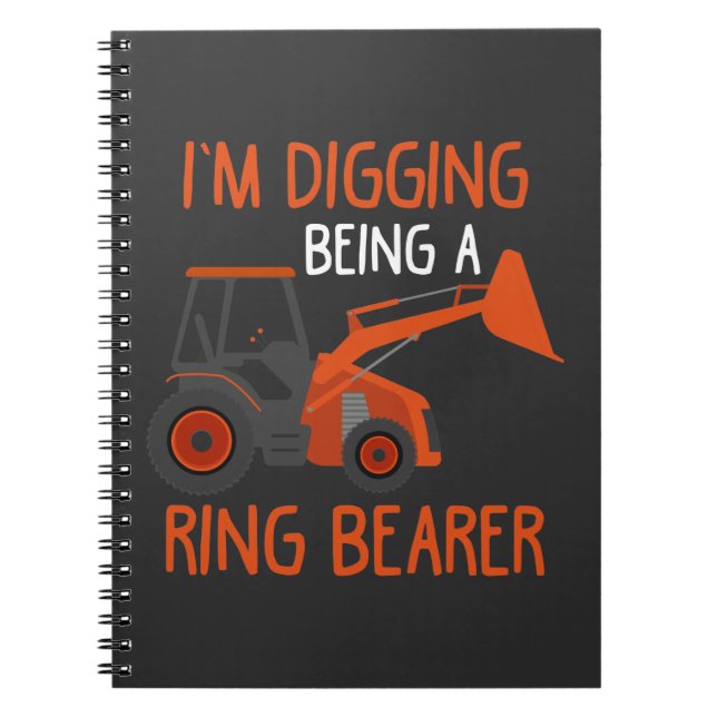 Ring Bearer Kid Tractor lover Wedding Son Farmer Notebook (Front)