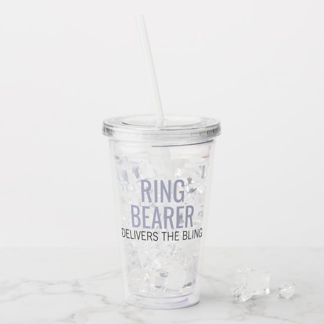 Ring Bearer Matching Bridal Party Name Acrylic Tumbler (Front Ice)
