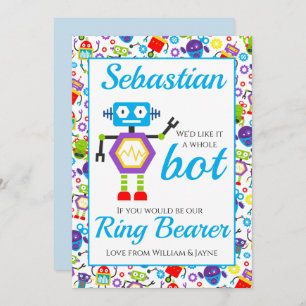 Ring Bearer Page Boy Proposal Robot Card
