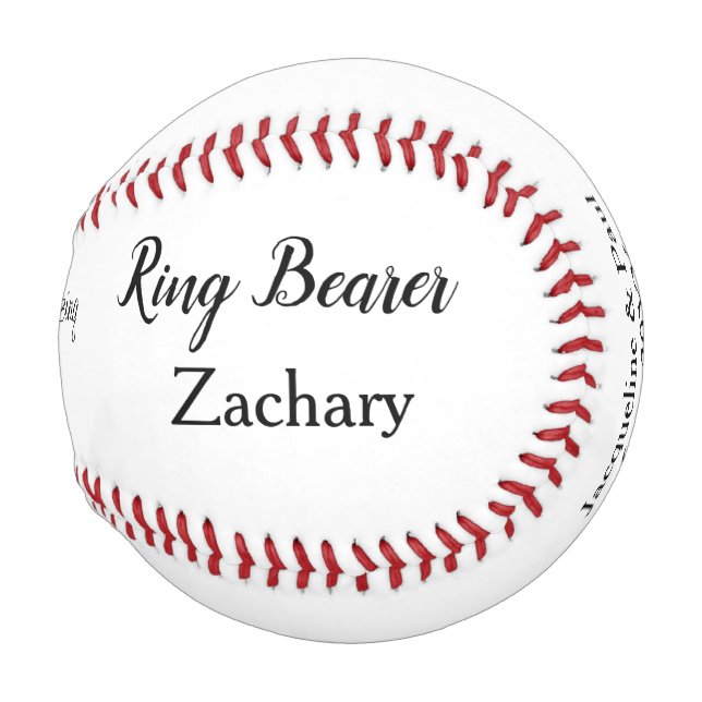 Ring Bearer Personalised Name Baseball (Front Right)