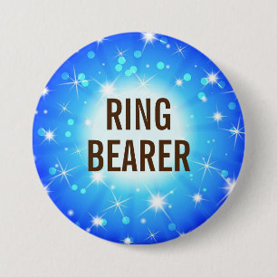 Ring bearer pin/button 7.5 cm round badge
