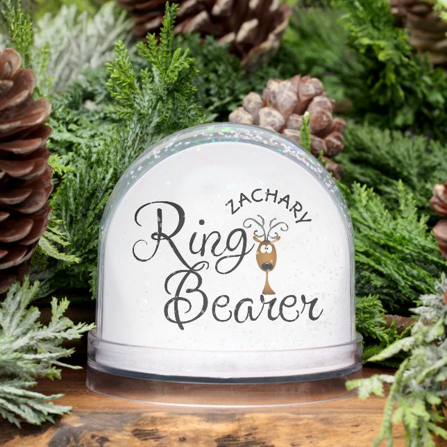 Ring Bearer Reindeer Christmas Snowglobe (Winter)