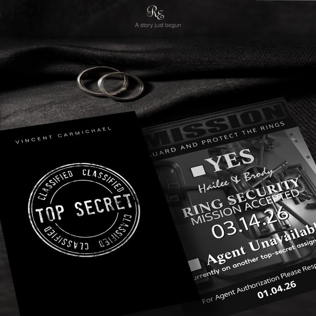 Ring Bearer Response Card (Top-secret response card for your Ring Security. Mission accepted or agent on another assignment.)