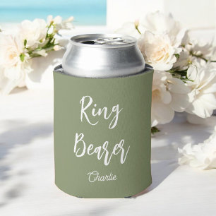 Ring Bearer Sage Green Wedding Can Cooler