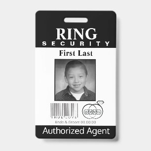 Ring Bearer Security Badge ID Badge