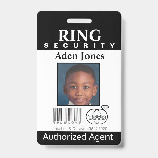 Ring Bearer Security Badge ID Badge