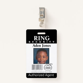 Ring Bearer Security Badge ID Badge