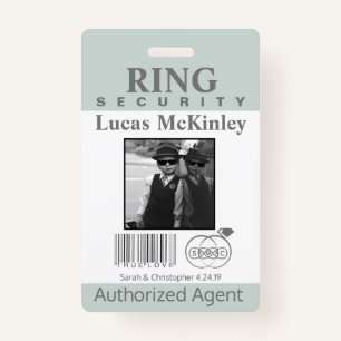 Ring Bearer Security Badge ID Badge