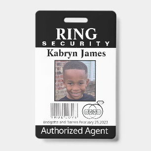 Ring Bearer Security Badge ID Badge