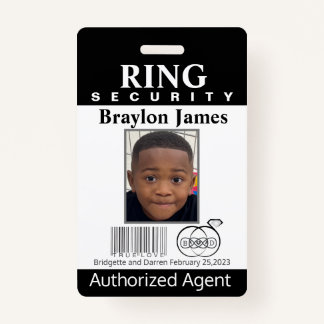 Ring Bearer Security Badge ID Badge