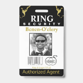 Ring Bearer Security Badge ID Badge