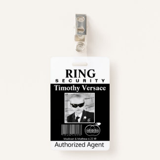 Ring Bearer Security Badge ID Badge