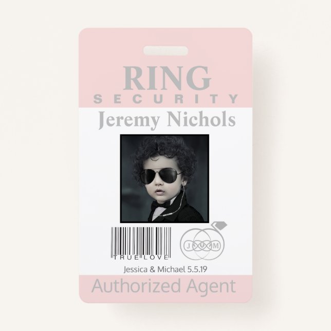 Ring Bearer Security Badge ID Badge (Front)