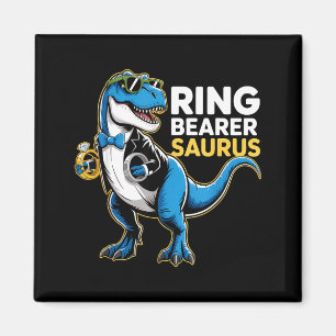 Ring Bearer T-rex Dino Funny Wedding Party Ring Di Magnet