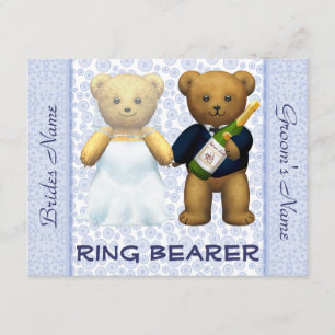 Ring Bearer - Teddy Bears Blue Wedding Invite