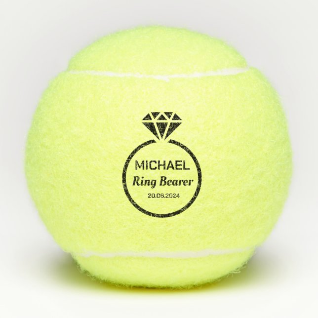 Ring Bearer Thank You Favour Tennis Balls (Front)