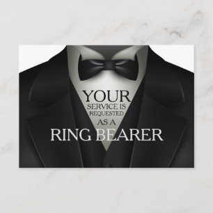 Ring Bearer Tuxedo Wedding Party Request Invitation