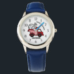 Ring Bearer Wedding Dump Truck Red Watch<br><div class="desc">Wedding dump truck carrying the rings for your ring bearer.  This watch makes the perfect wedding thank you gift for a special little ring bearer.  Personalise with a name to make it extra special.</div>