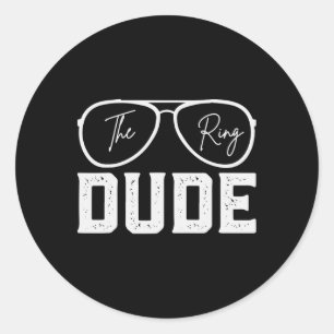 Ring Bearer Wedding Party Ring Security Dude Marri Classic Round Sticker
