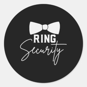 Ring Bearer Wedding Party Squad Security Dude Marr Classic Round Sticker