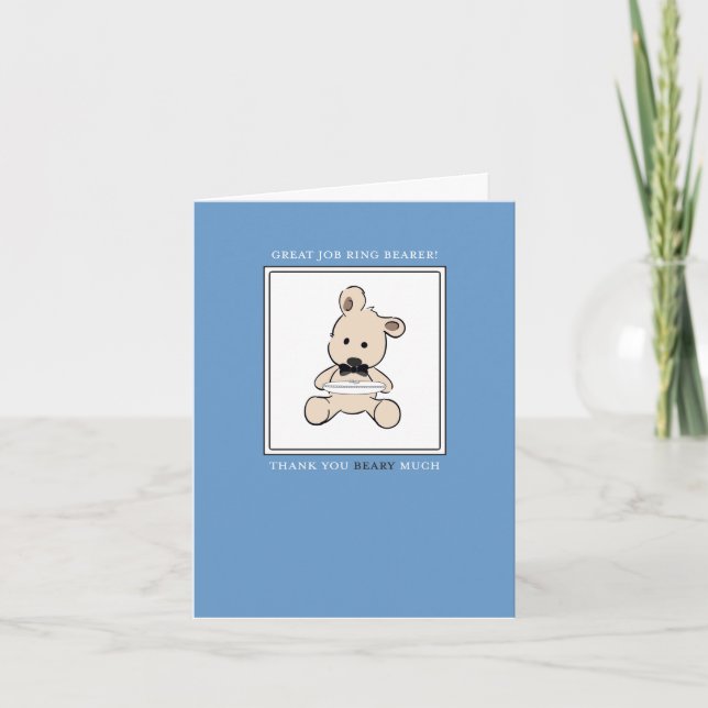 Ring Bearer Wedding Thank You Card - Beary Much (Front)