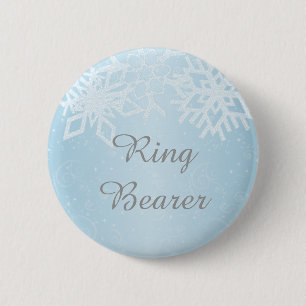 Ring Bearer Winter Snowflakes 6 Cm Round Badge